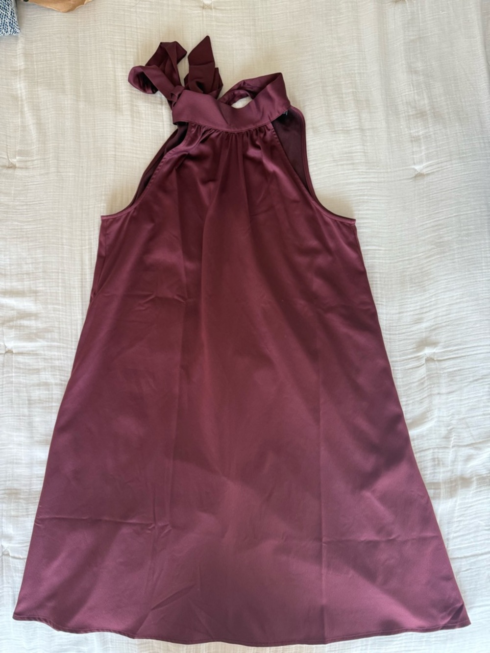 GAP Girls' Sleeveless Tie-Neck Dress in Burgundy